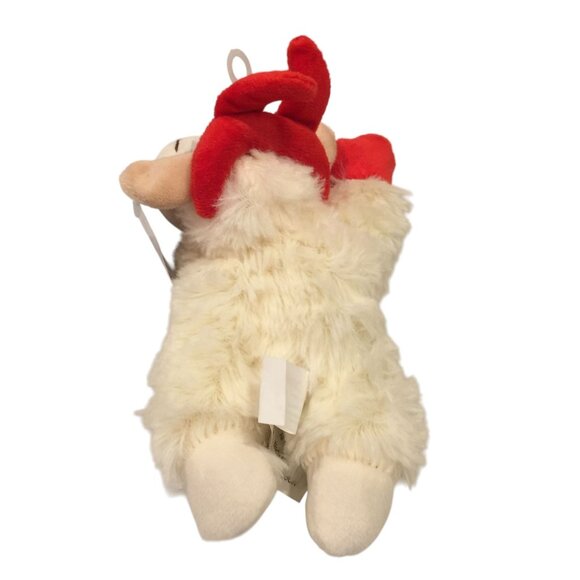Lamb Chop 6" Plush Halloween Devil Horns Red Paws Squeak Dog Toy - Picture 4 of 6